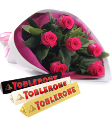 send half dozen pink roses with chocolate to cebu