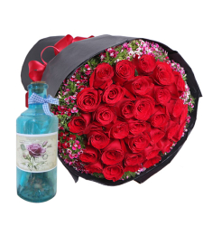 send 2 dozen roses with free bottle message to cebu