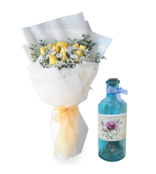 send 12 yellow roses with message in bottle to cebu