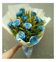 send 1 dozen blue roses in bouquet to cebu