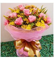 send dozen of fresh pink roses bouquet to cebu