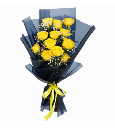 Bouquet of 12 Yellow Roses