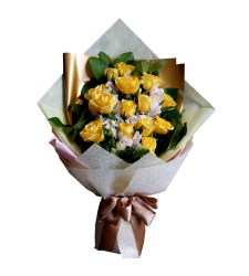 12 Yellow Roses Bouquet