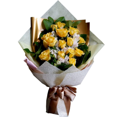 12 Yellow Roses Bouquet