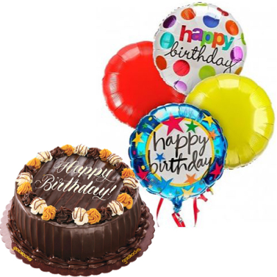 Choco Caramel Decadence Cake with Birthday Balloon