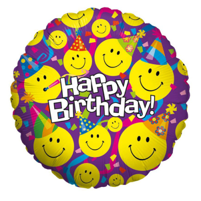 Single Round Shaped Birthday Mylar Balloon